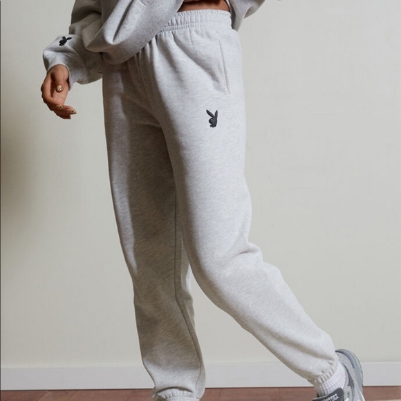 Gray Playboy Boyfriend Sweatpants 